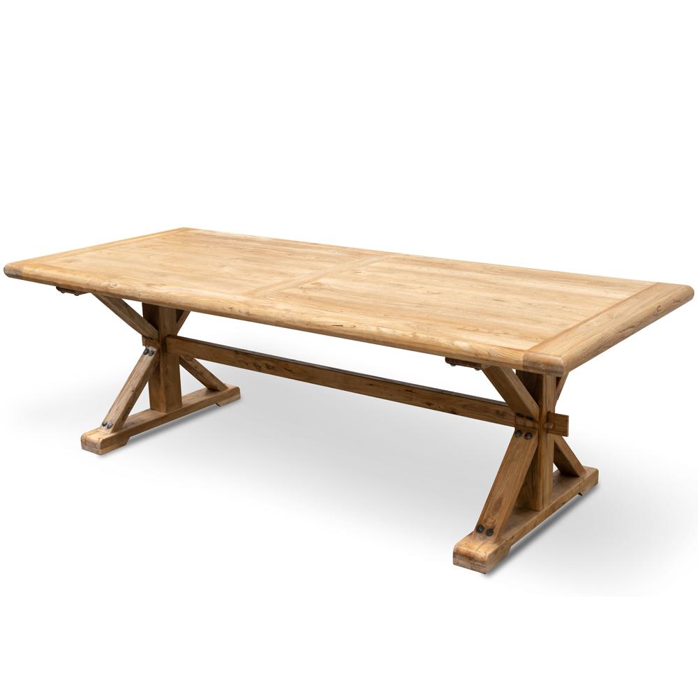 Parliment Reclaimed 2.4m oak Wood Dining Table - Rustic Natural - Dining Tables