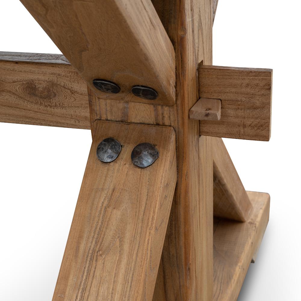 Parliment Reclaimed 2.4m oak Wood Dining Table - Rustic Natural - Dining Tables