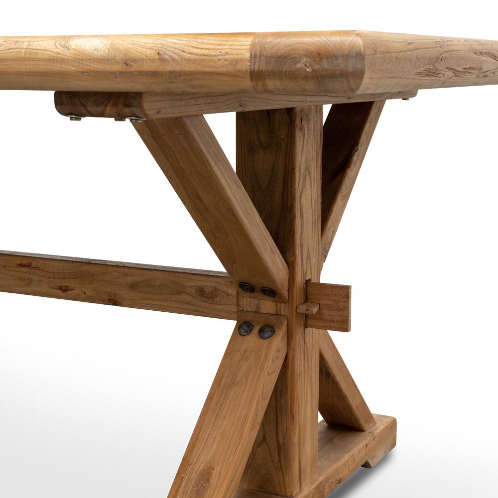 Parliment Reclaimed 2.4m oak Wood Dining Table - Rustic Natural - Dining Tables