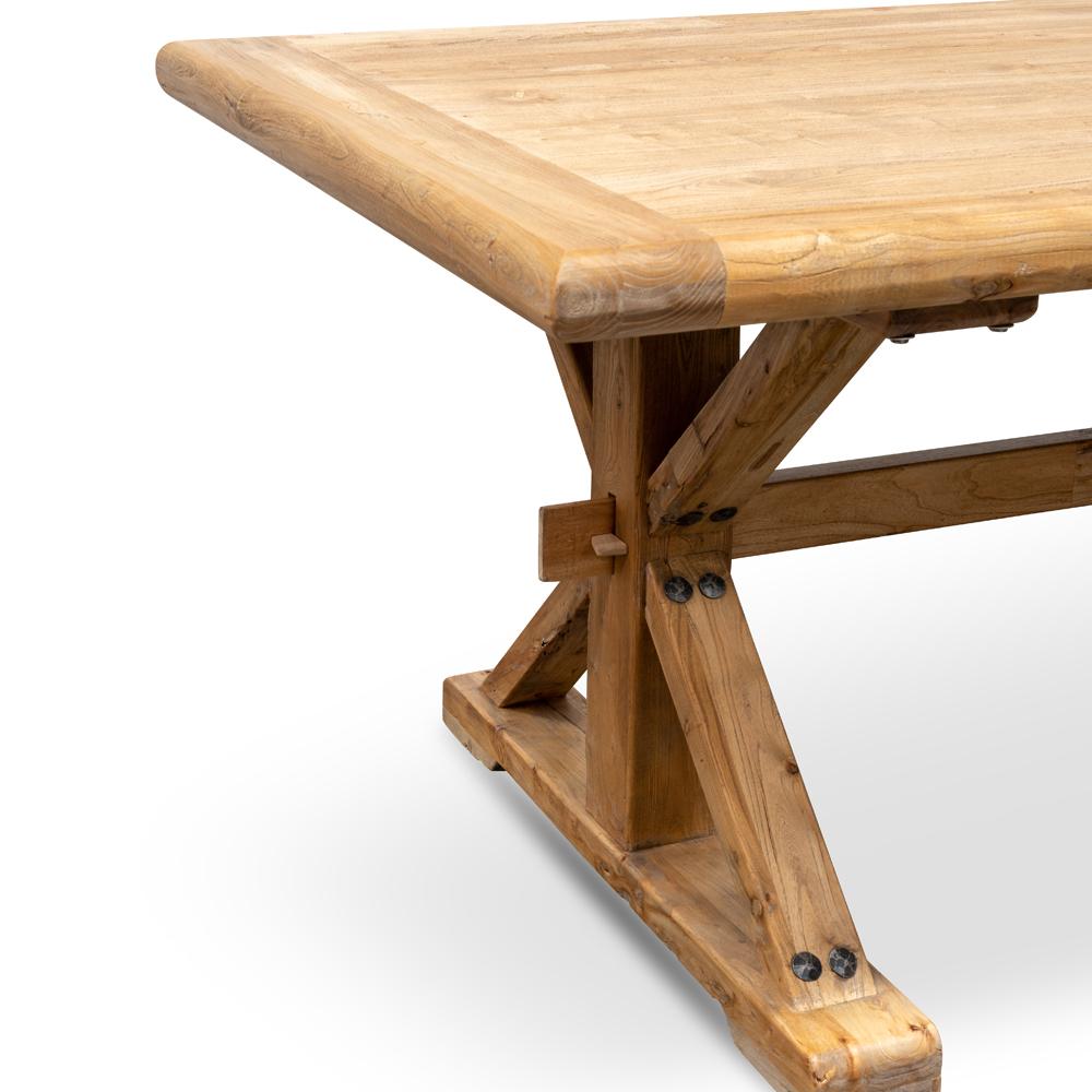Parliment Reclaimed 2.4m oak Wood Dining Table - Rustic Natural - Dining Tables