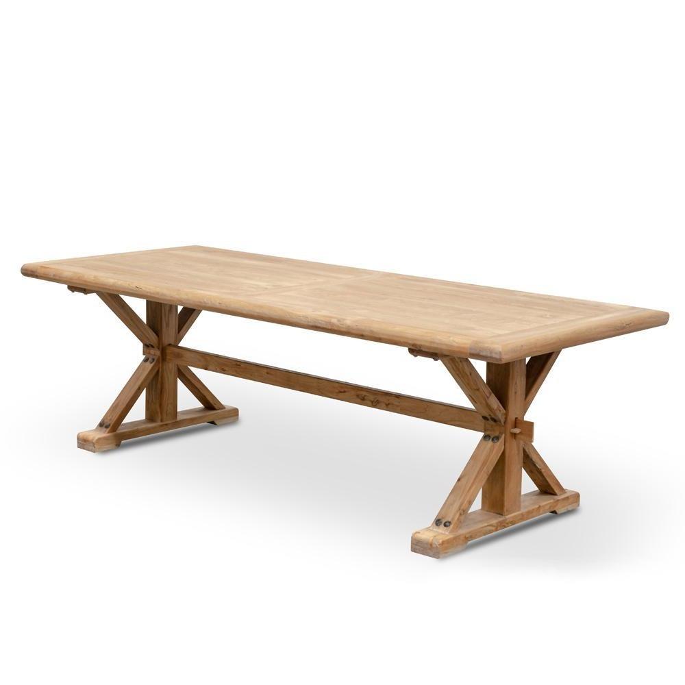 Parliment Reclaimed 2.4m oak Wood Dining Table - Rustic Natural - Dining Tables