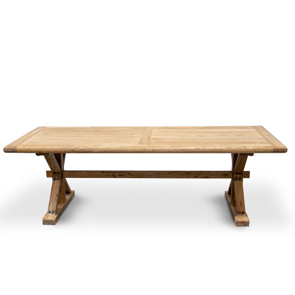 Parliment Reclaimed 3m Oak Wood Dining Table - Rustic Natural - Dining Tables