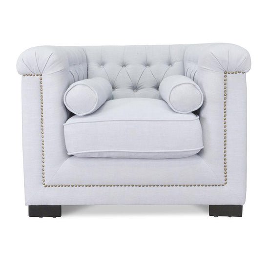 Penelope Chesterfield Lounge Chair - Grey - Armchairs