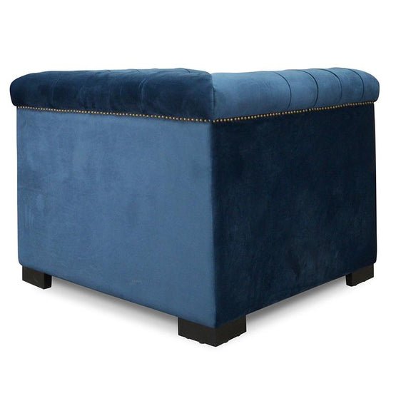Penelope Chesterfield Lounge Chair - Navy Velvet - Armchairs