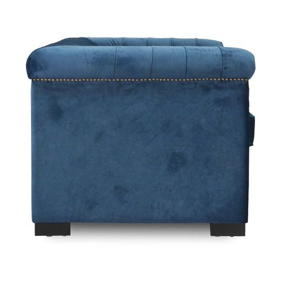 Penelope Chesterfield Lounge Chair - Navy Velvet - Armchairs