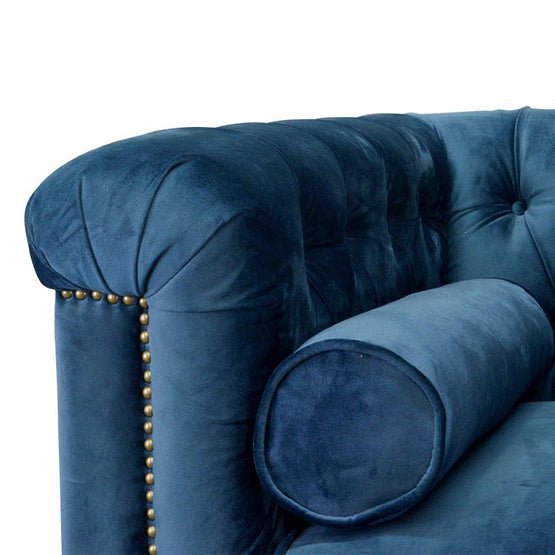 Penelope Chesterfield Lounge Chair - Navy Velvet - Armchairs