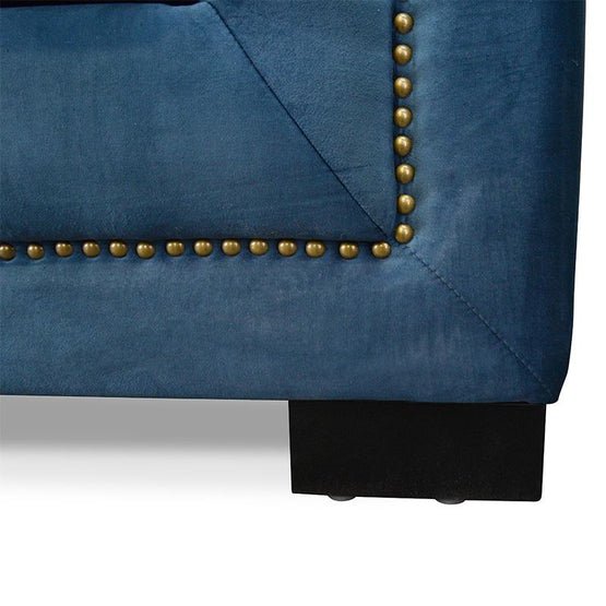 Penelope Chesterfield Lounge Chair - Navy Velvet - Armchairs