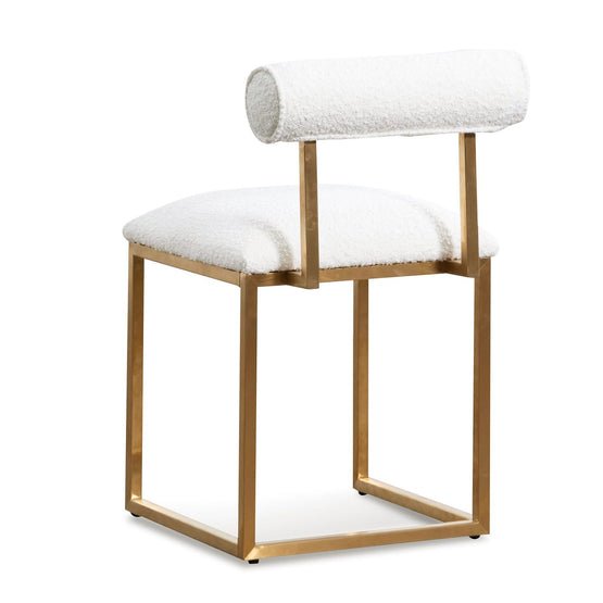 Petra Ivory White Boucle Occasional Chair - Brushed Gold Base - Armchairs