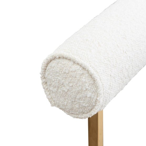 Petra Ivory White Boucle Occasional Chair - Brushed Gold Base - Armchairs