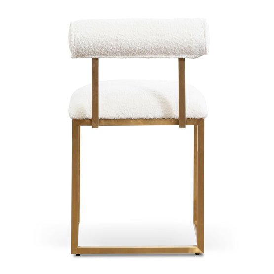 Petra Ivory White Boucle Occasional Chair - Brushed Gold Base - Armchairs