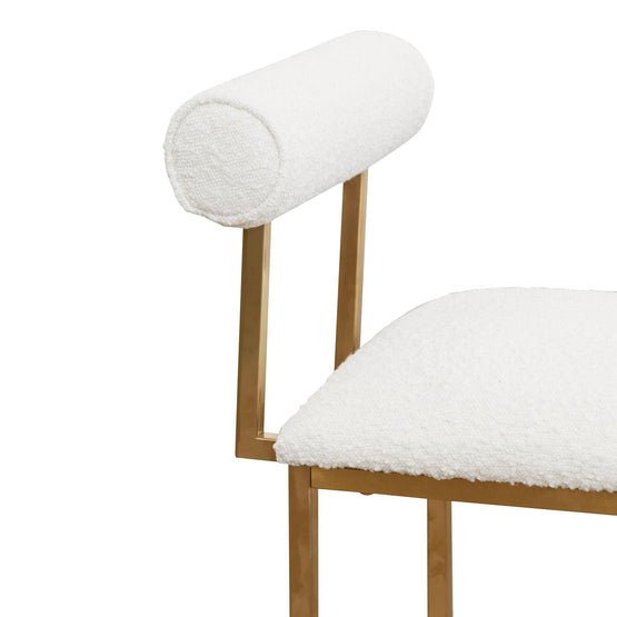Petra Ivory White Boucle Occasional Chair - Brushed Gold Base - Armchairs