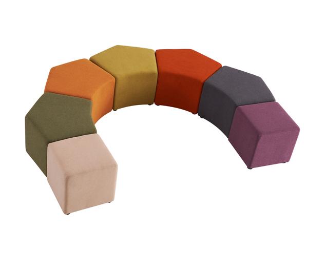 Piper Fabric Ottoman - Orange - Stool