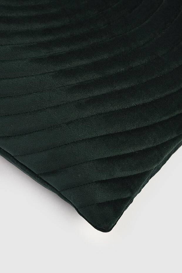 Quilted Arch Lumbar Pillow Cover , Emerald - Pillow Covers
