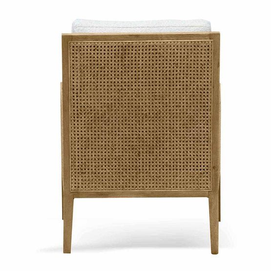 Raya Rattan Arm Chair - Ivory White Boucle - Armchairs
