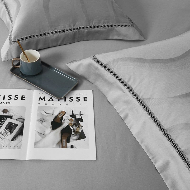 Rhodes Luxury Duvet Cover Set (Egyptian Cotton, 1000 TC) - Duvet Covers