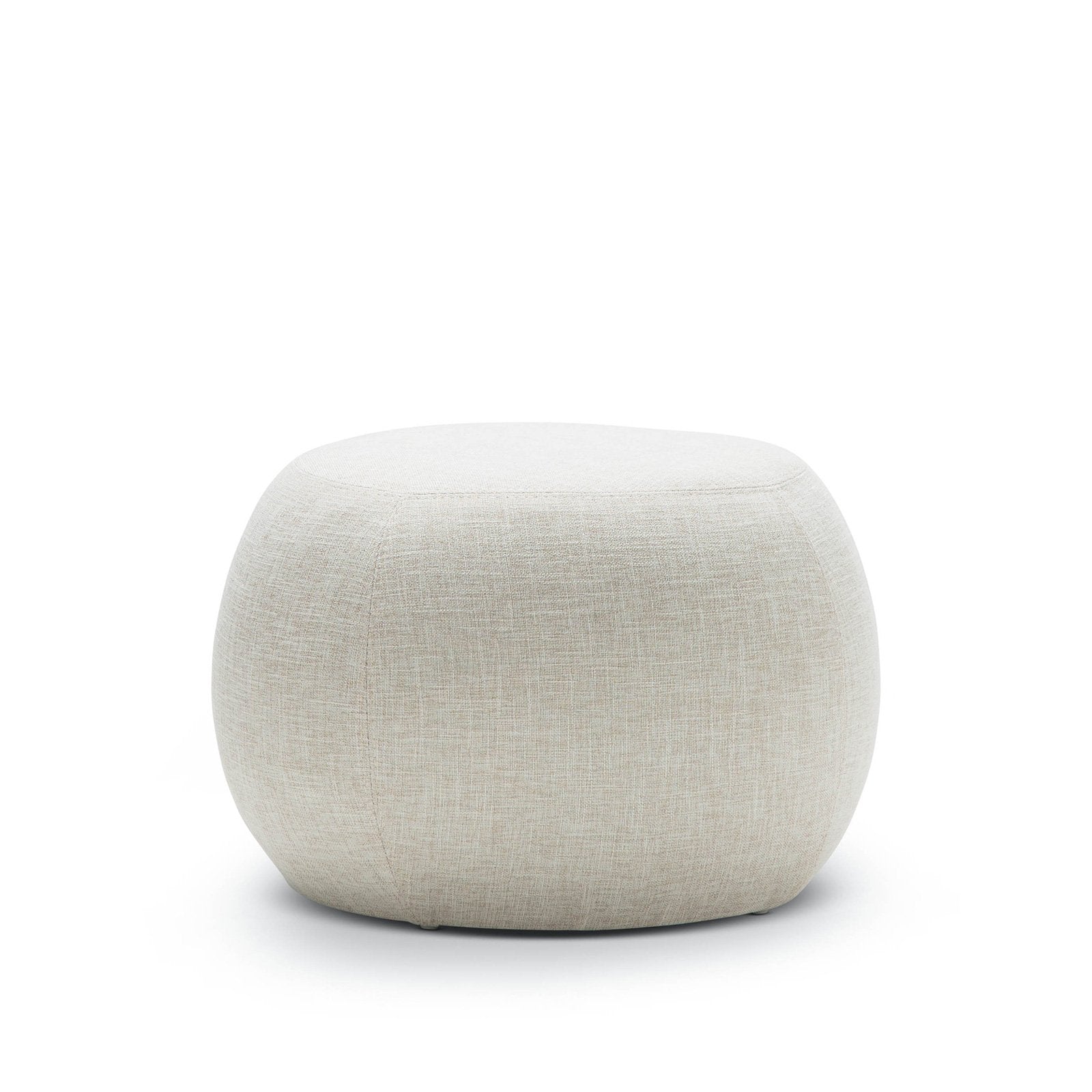 Riley Fabric Cushion Ottoman - Beige - Ottomans