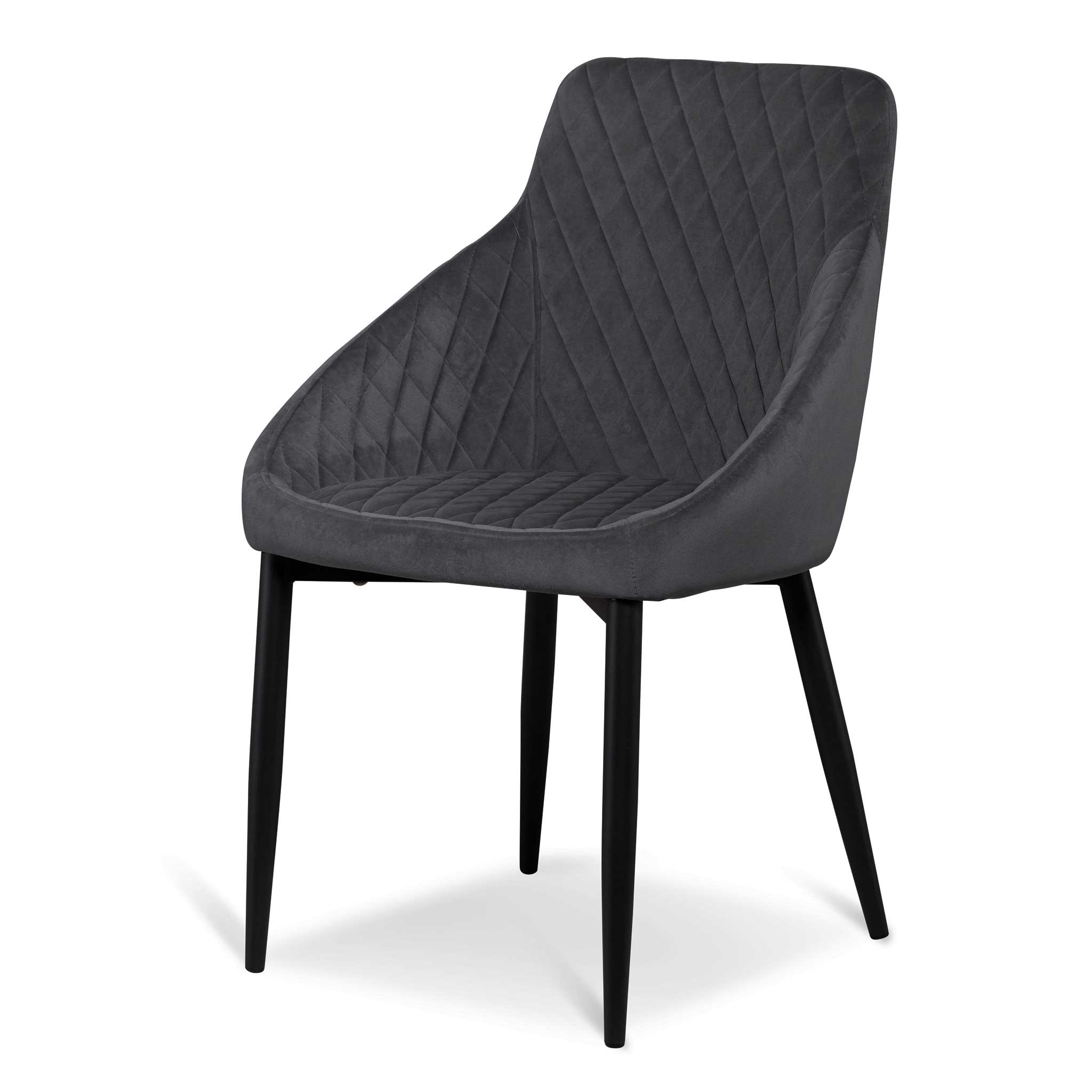 Rome Dining Chair - Grey Velvet - Dining Chairs