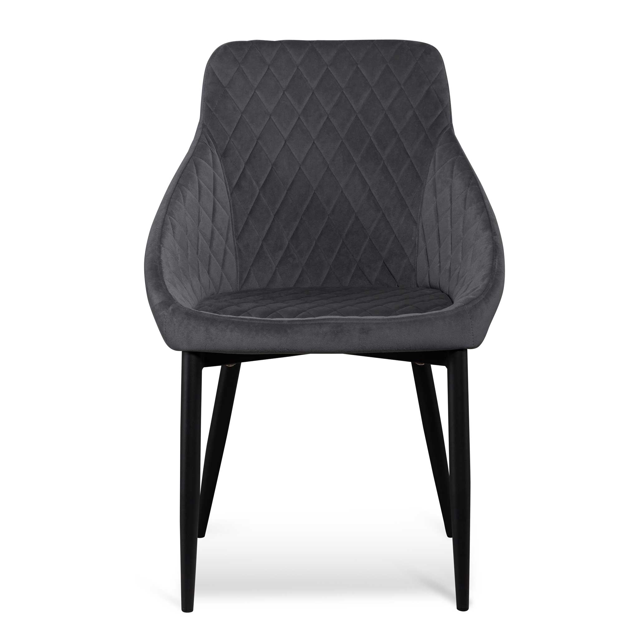 Rome Dining Chair - Grey Velvet - Dining Chairs