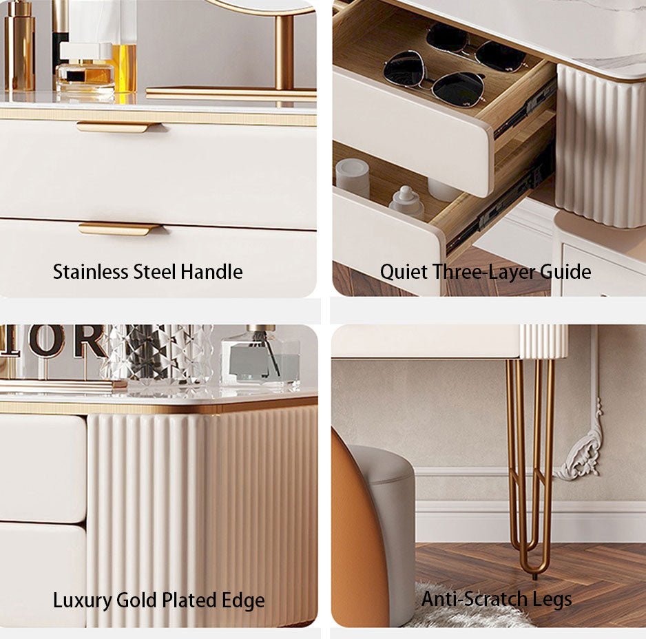 Rome Soft White Vanity Set - Make-Up Vanity