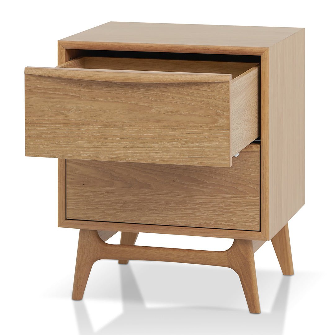 Ruby 2 Drawer Bedside Table - Natural Oak - Bedside Tables