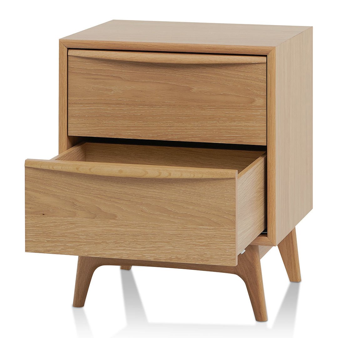 Ruby 2 Drawer Bedside Table - Natural Oak - Bedside Tables