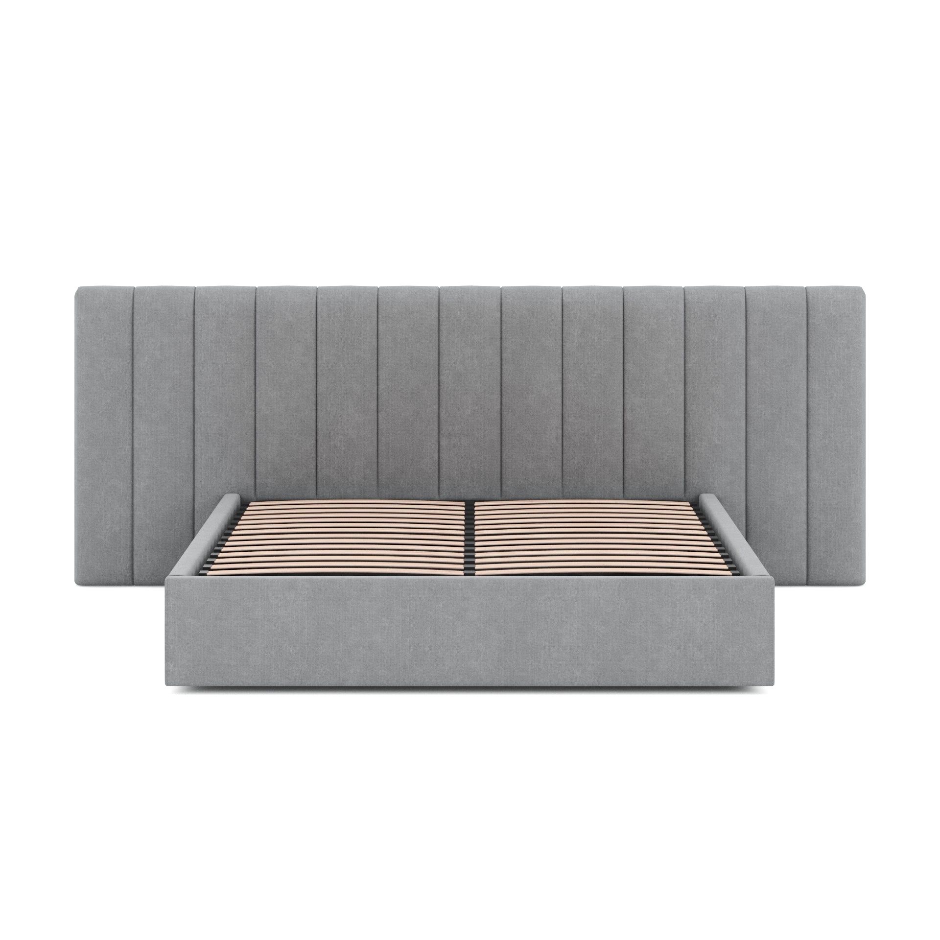 Ryan Wide Base King Sized Bed Frame - Flint Grey - Beds