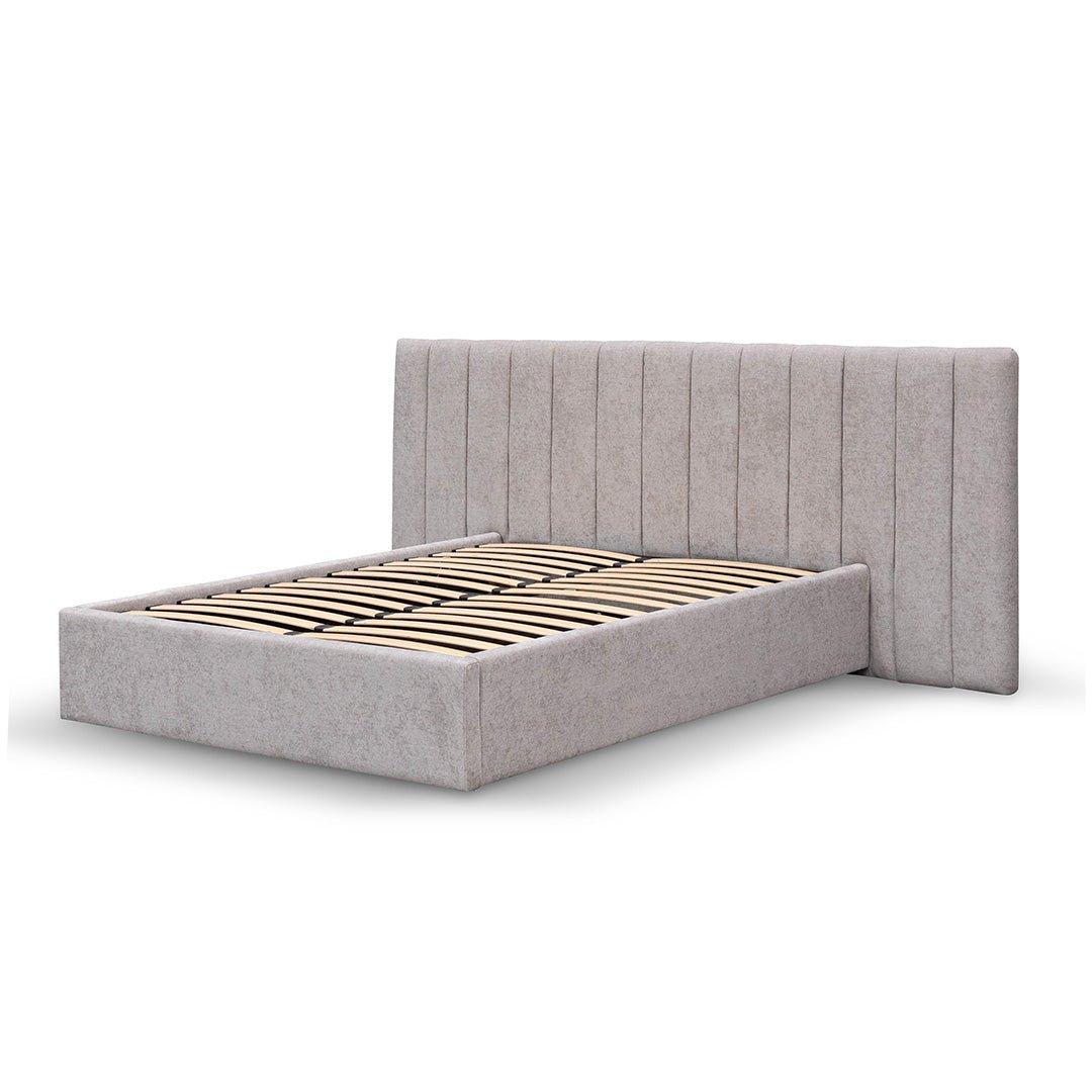 Ryan Wide Base King Sized Bed Frame - Oyster Beige - Beds