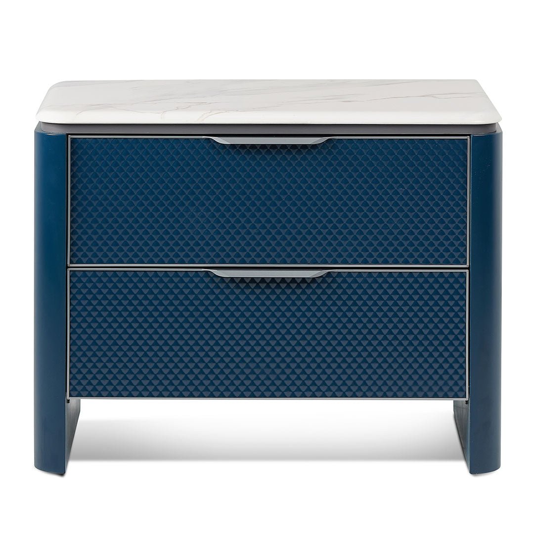 Sage Marble Bedside Table - Midnight Blue - Bedside Tables