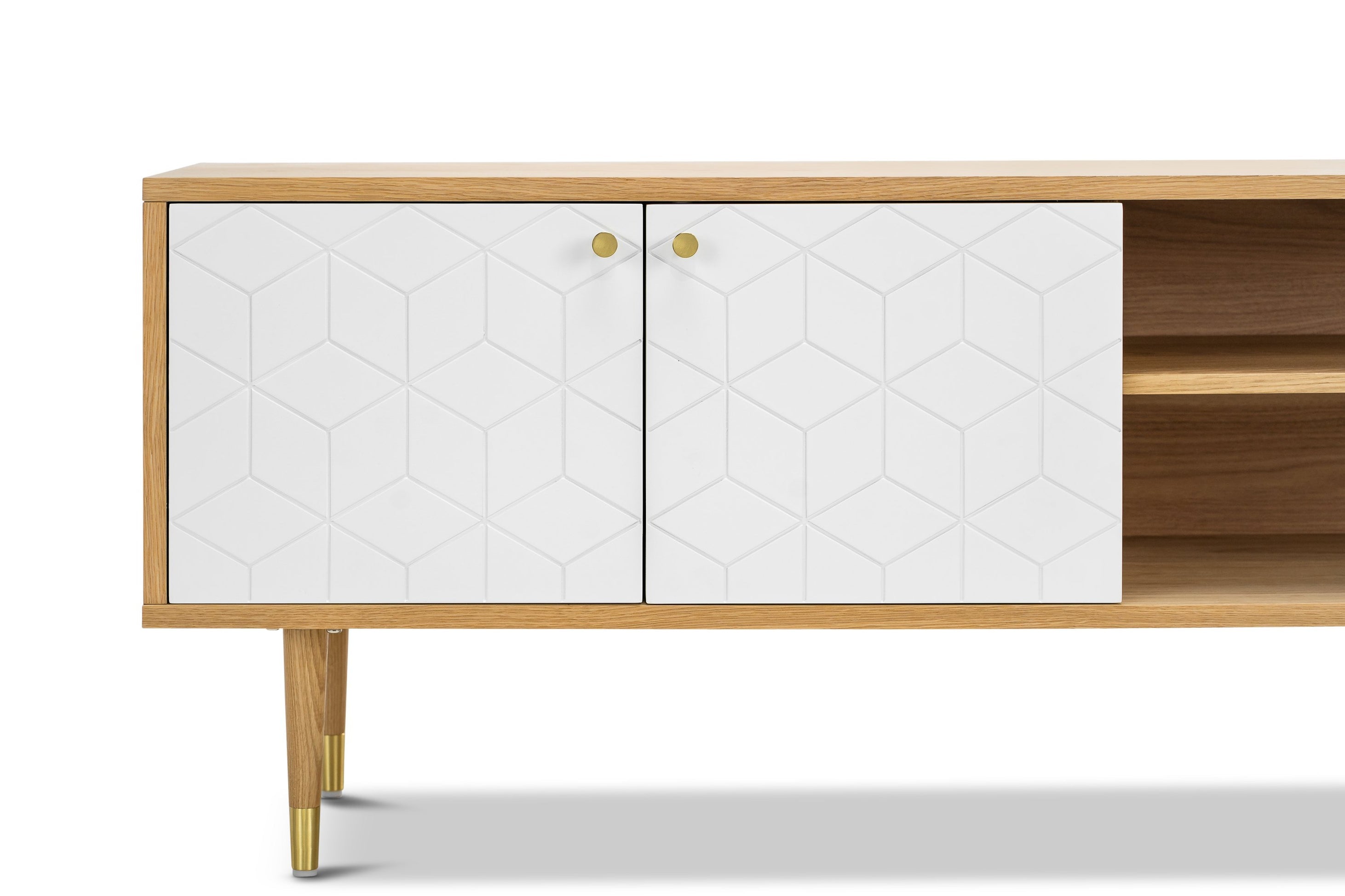 Sawyer Light Oak Entertainment Unit - White - TV Units