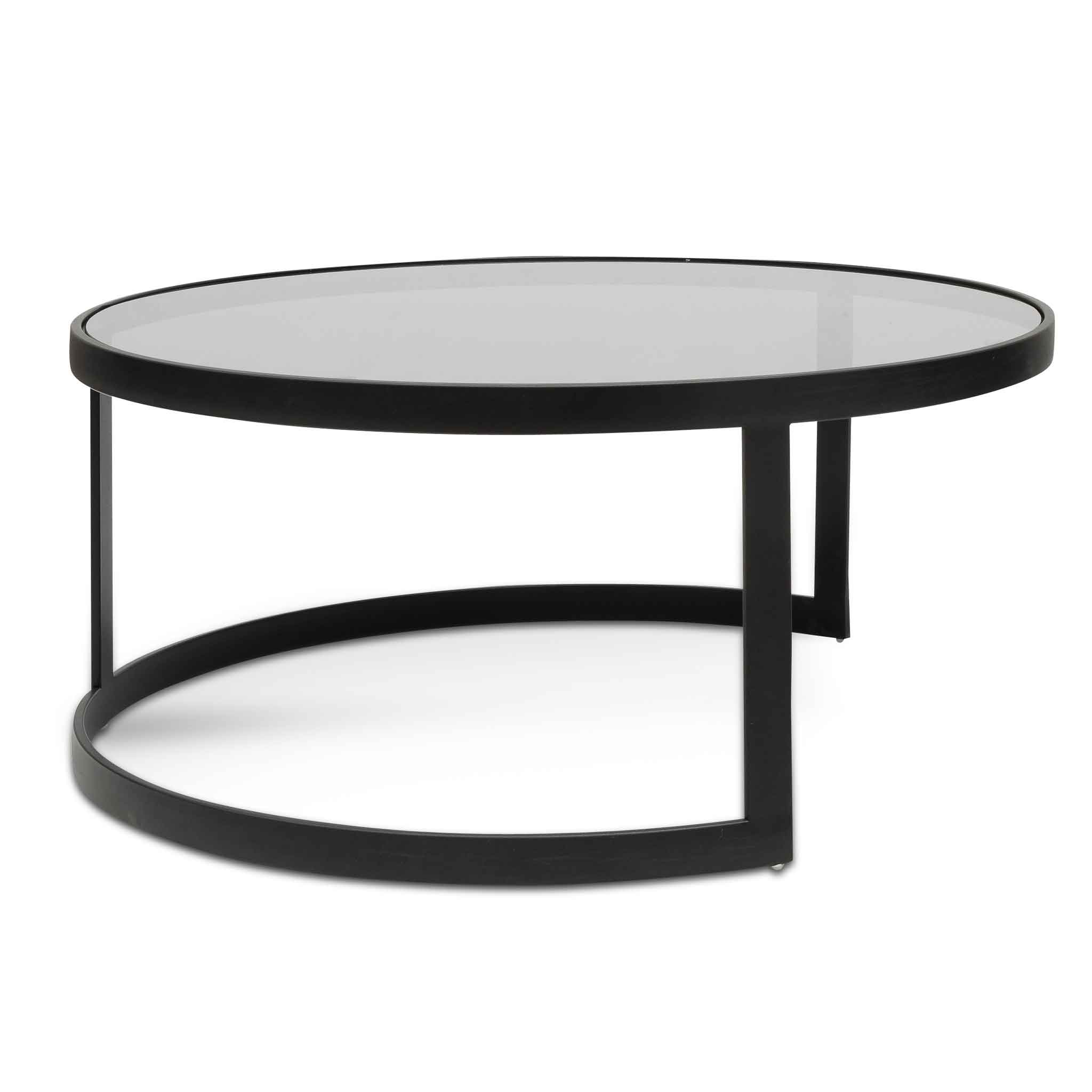 Scarlett Nested Grey Glass Coffee Table - Coffee Table