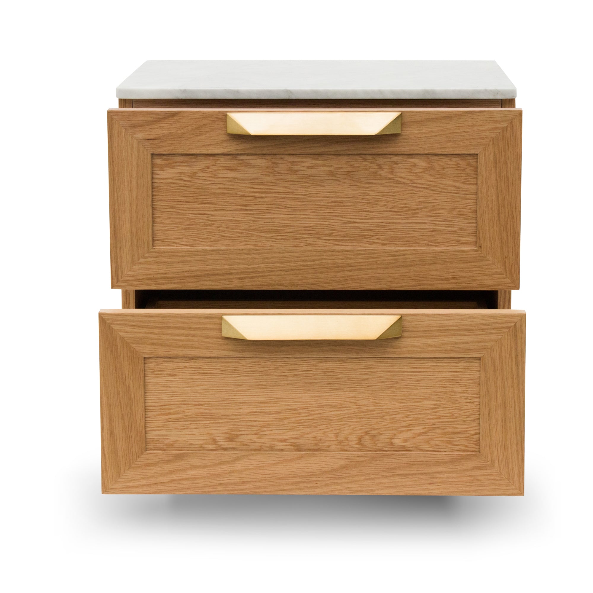 Selena Bedside Table - Natural with Marble Top - Bedside Tables