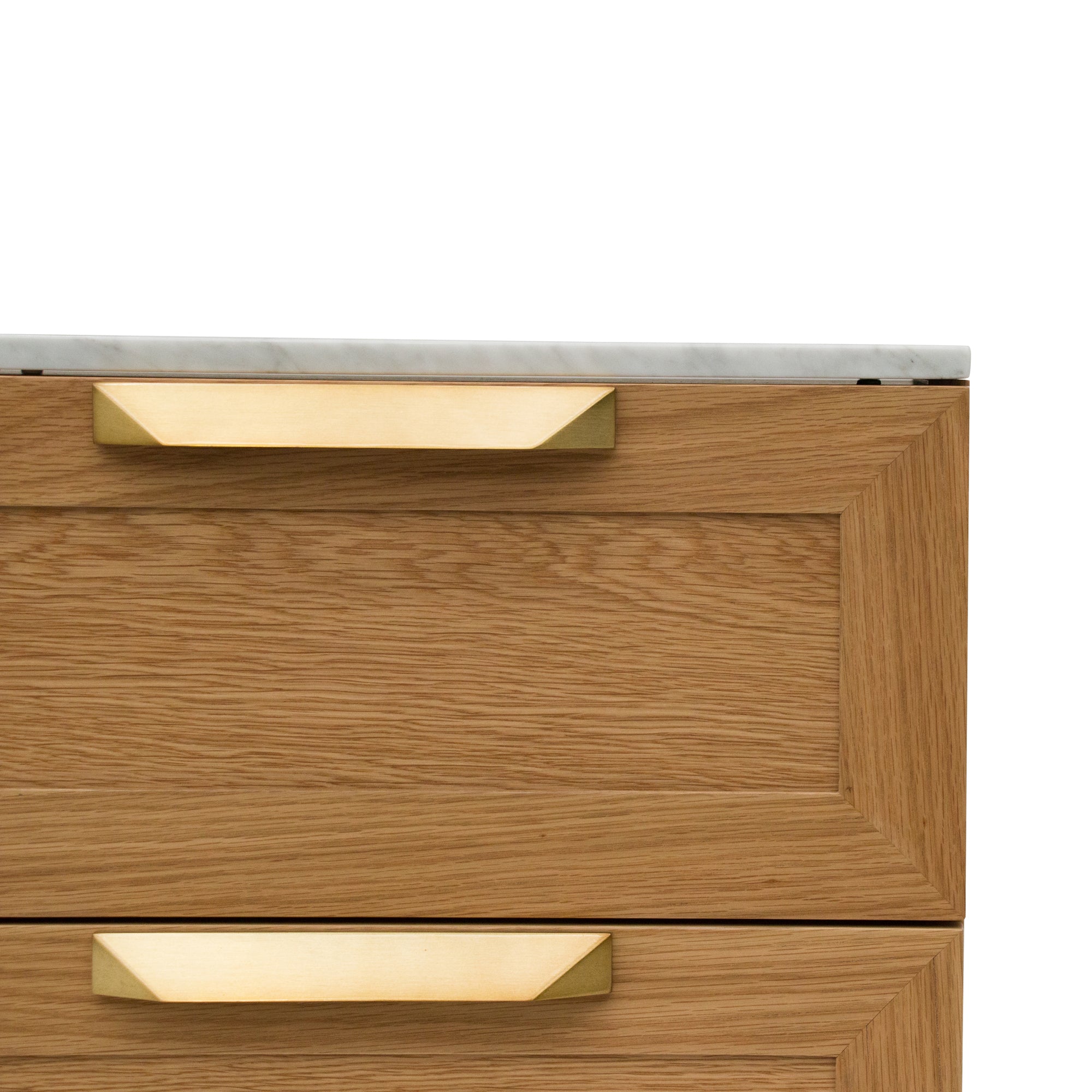 Selena Bedside Table - Natural with Marble Top - Bedside Tables