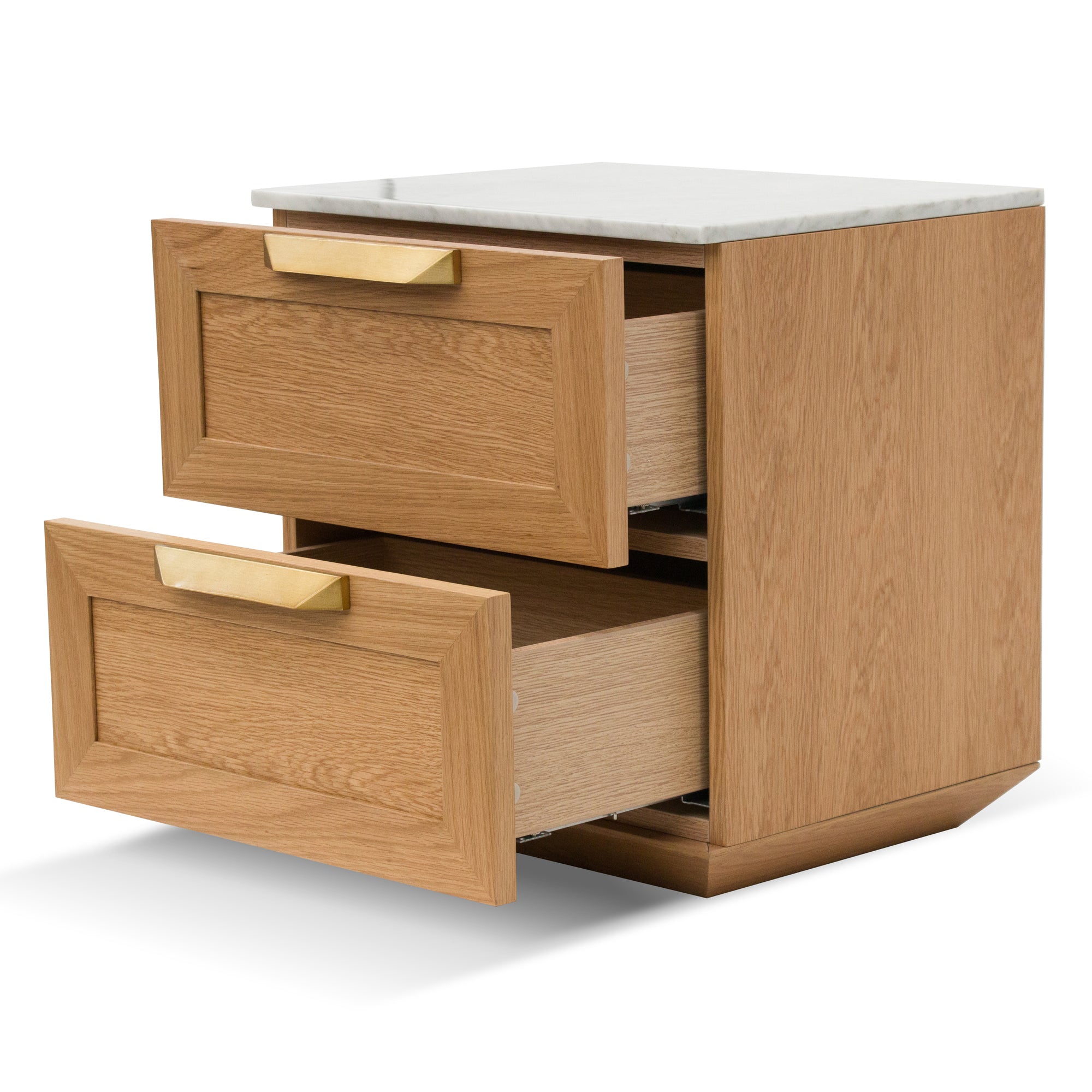 Selena Bedside Table - Natural with Marble Top - Bedside Tables