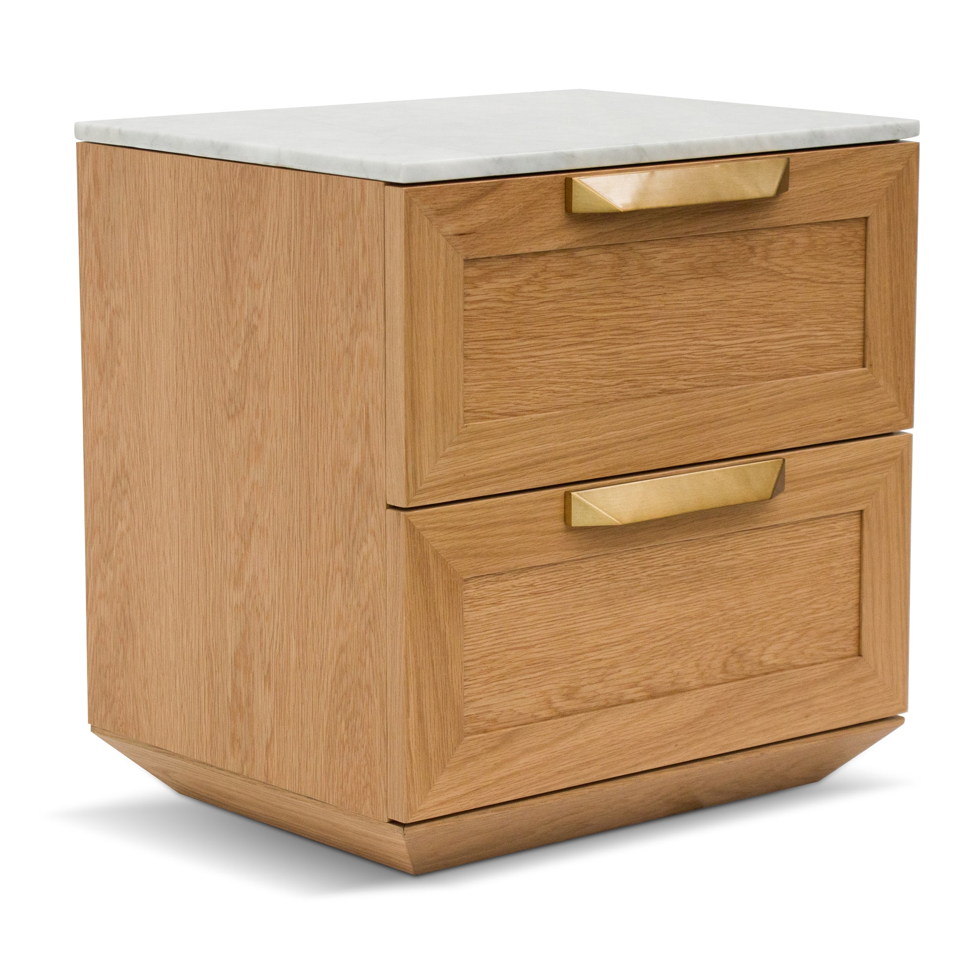 Selena Bedside Table - Natural with Marble Top - Bedside Tables