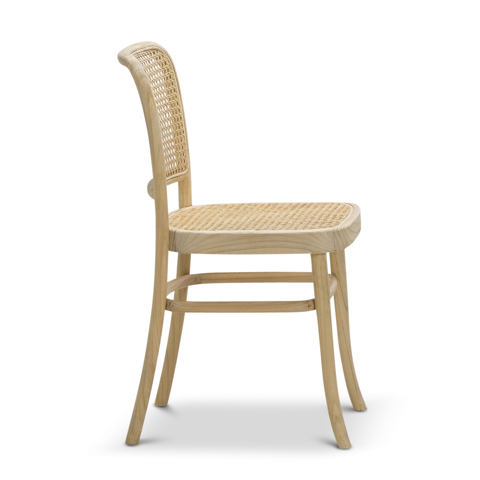 Set of 2 Amara Teak Wood Cane Dining Chair - Natural - Dining Chairs