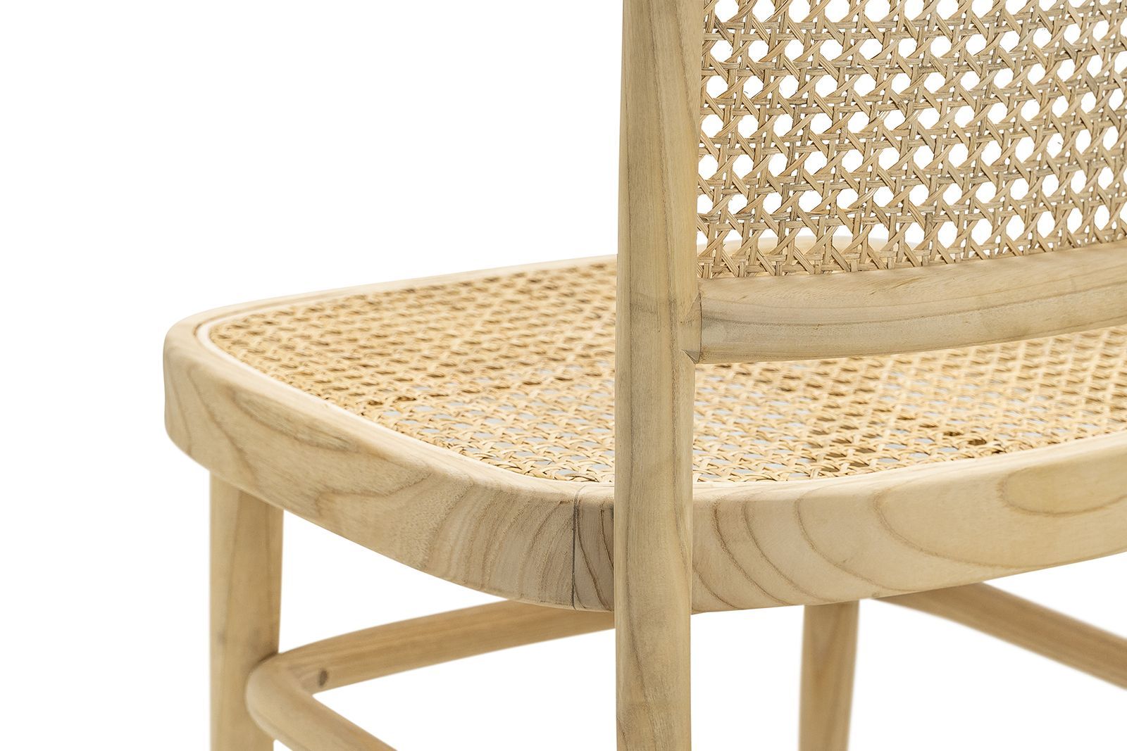 Set of 2 Amara Teak Wood Cane Dining Chair - Natural - Dining Chairs