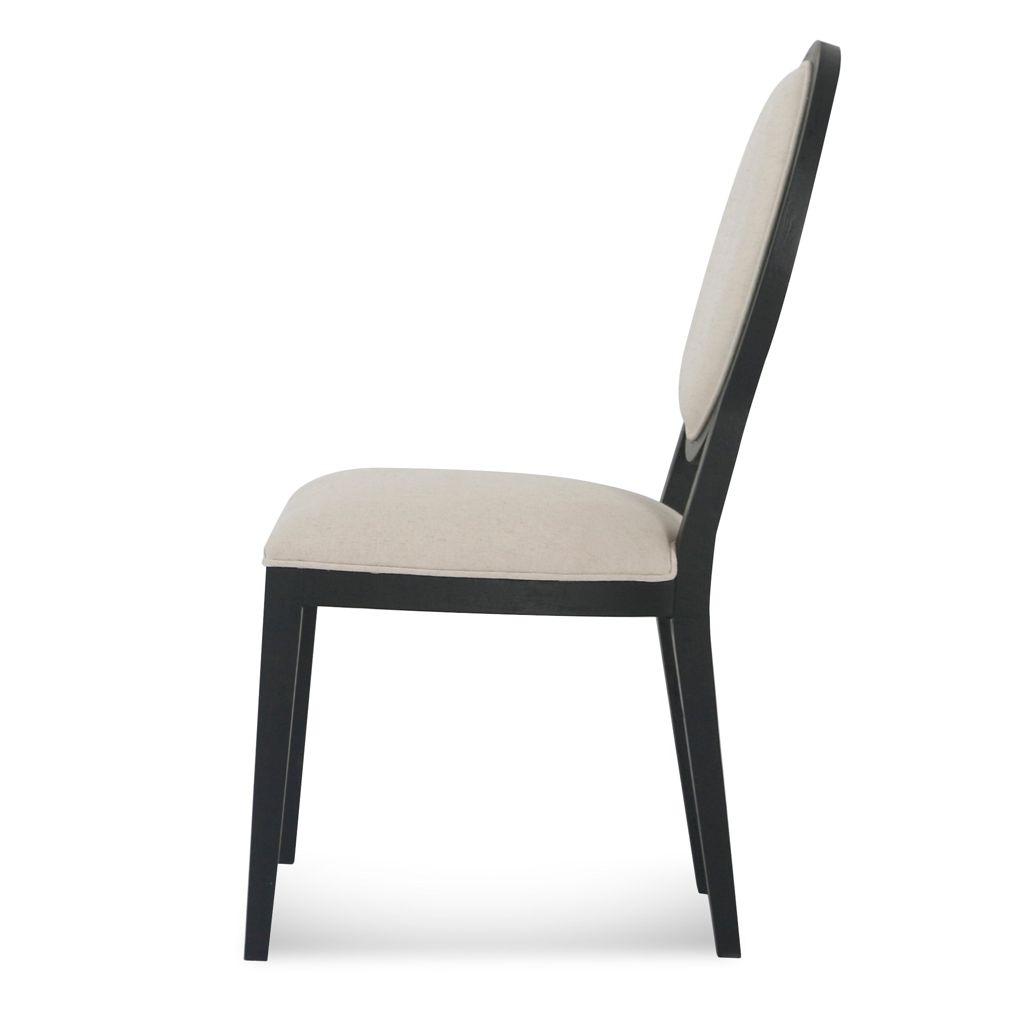 Set of 2 Ayla Fabric Dining Chair - Beige and Black - Dining Chairs