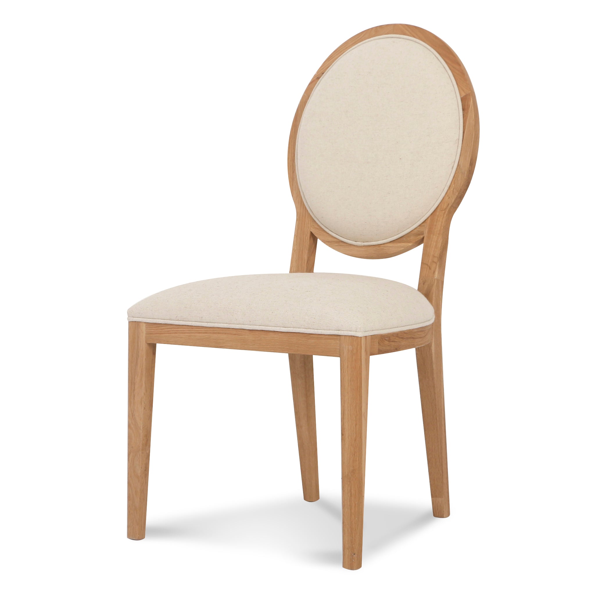 Set of 2 Ayla Fabric Dining Chair - Beige and Natural - Dining Chairs