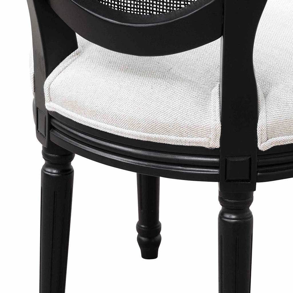 Set of 2 Cavo Fabric Dining Chair - Sand White - Dining Chairs