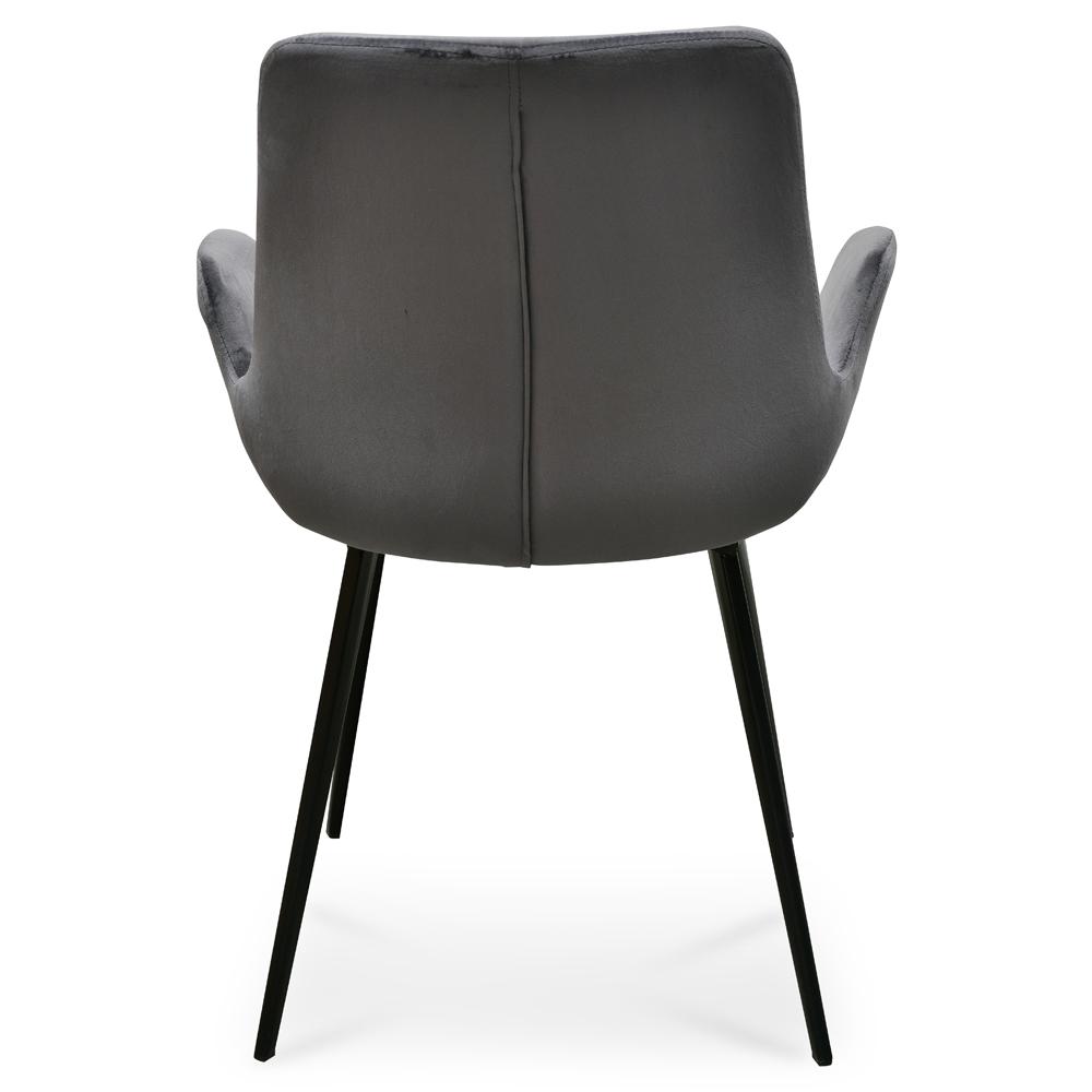 Set of 2 Como Dining Chair - Dark Grey Velvet - Dining Chairs