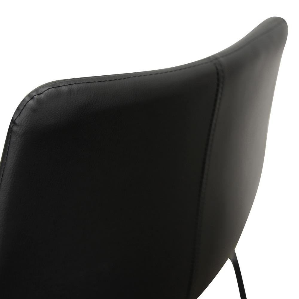 Set of 2 Ethan Dining Chair - Black PU Leather - Dining Chairs