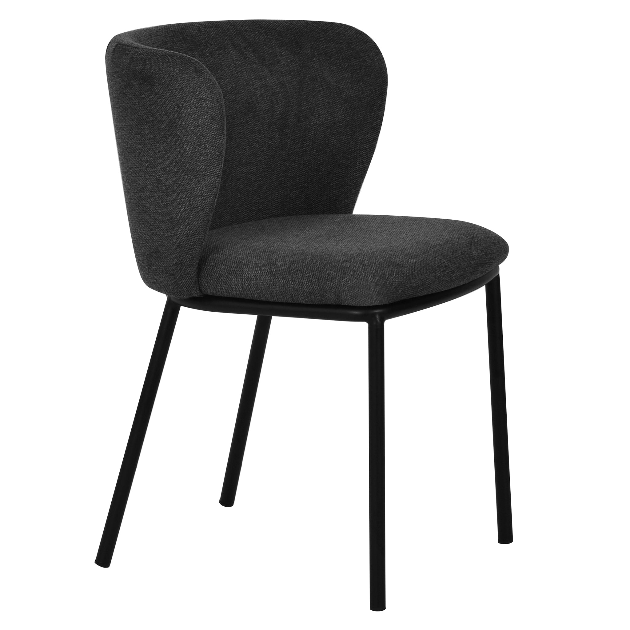 Set of 2 James Fabric Dining Chair - Charcoal Grey - Dining Chairs