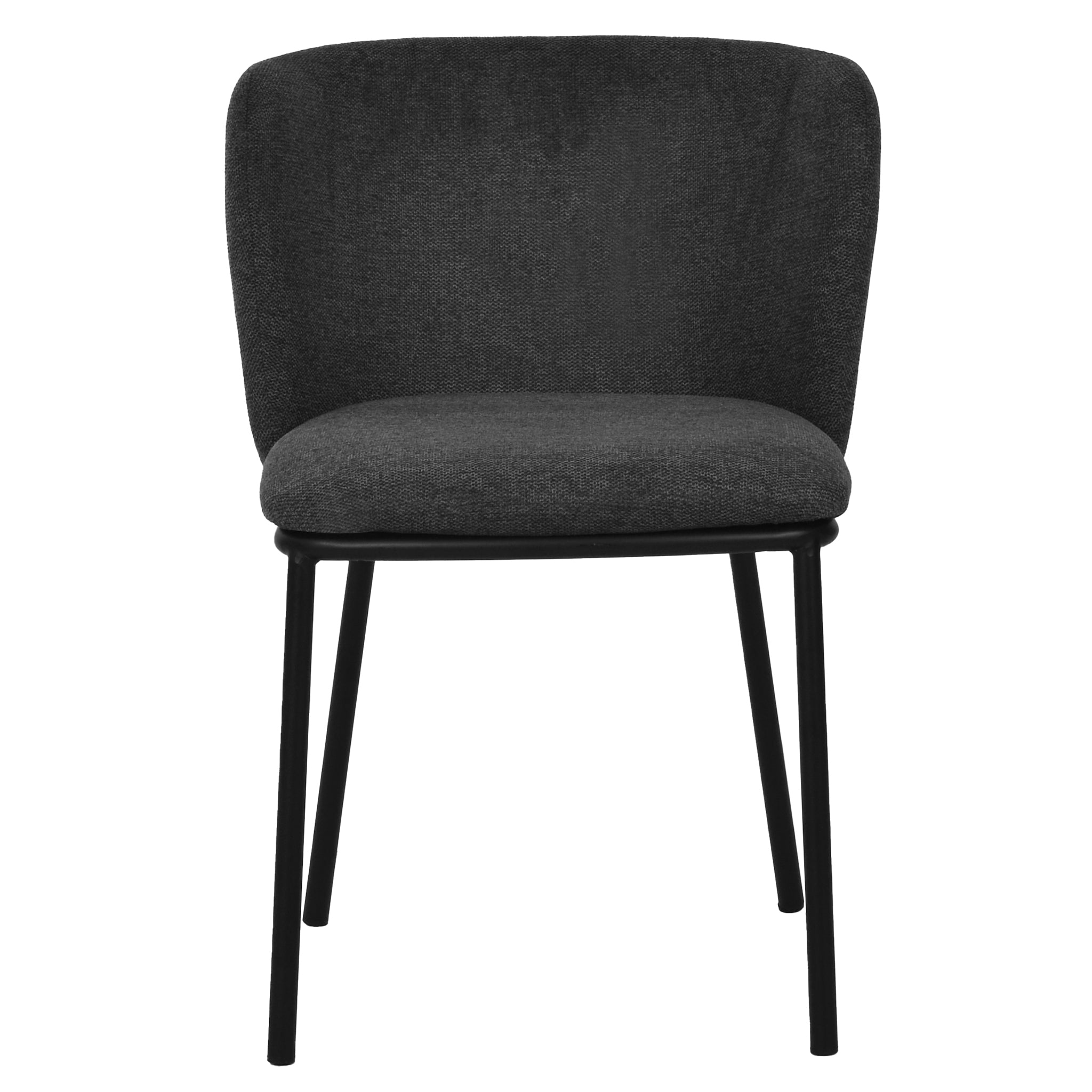 Set of 2 James Fabric Dining Chair - Charcoal Grey - Dining Chairs