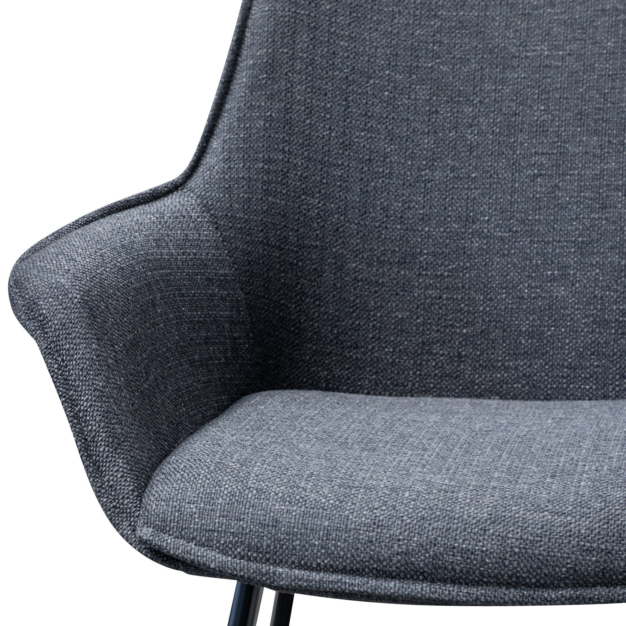 Set of 2 James Fabric Dining Chair - Charcoal Grey - Dining Chairs