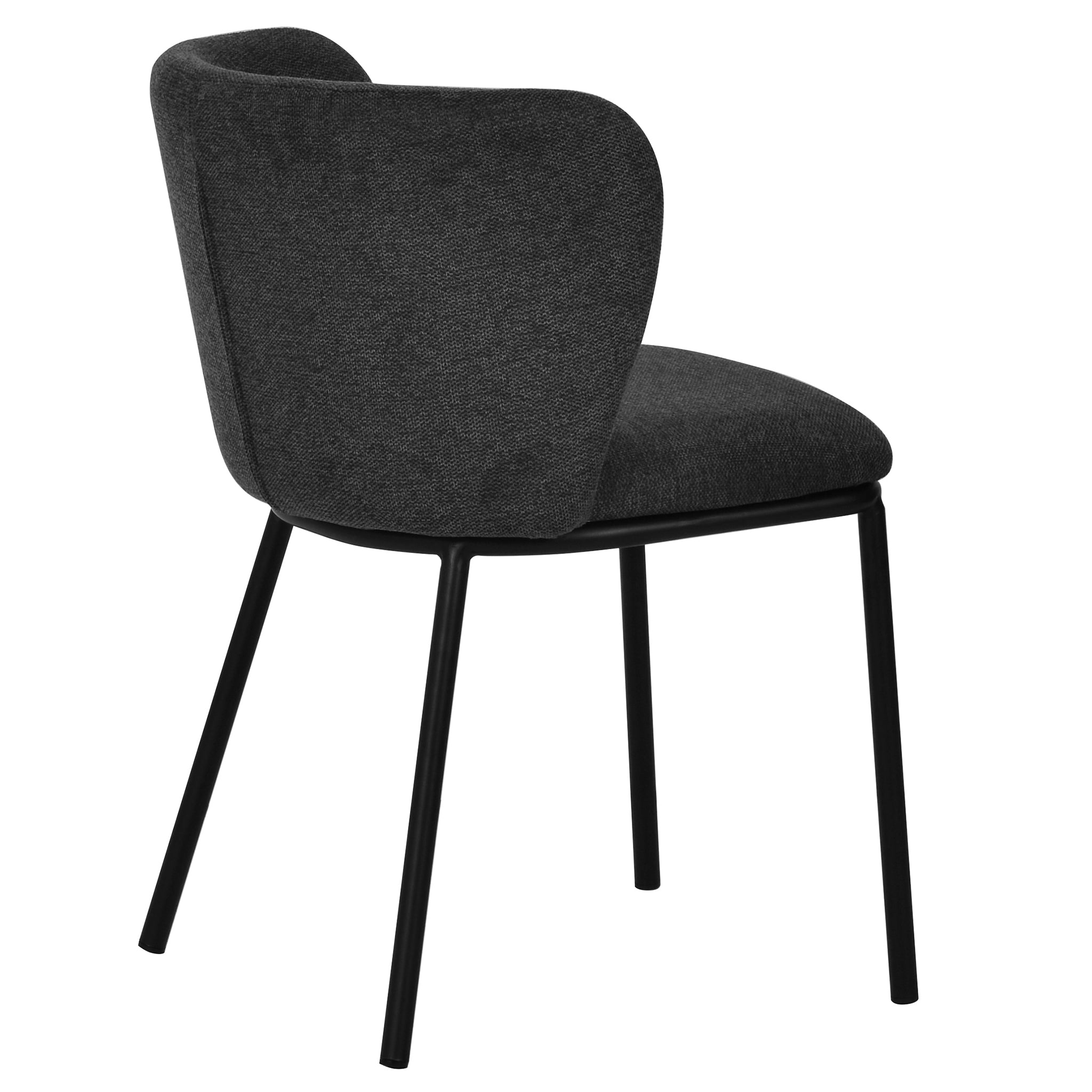 Set of 2 James Fabric Dining Chair - Charcoal Grey - Dining Chairs