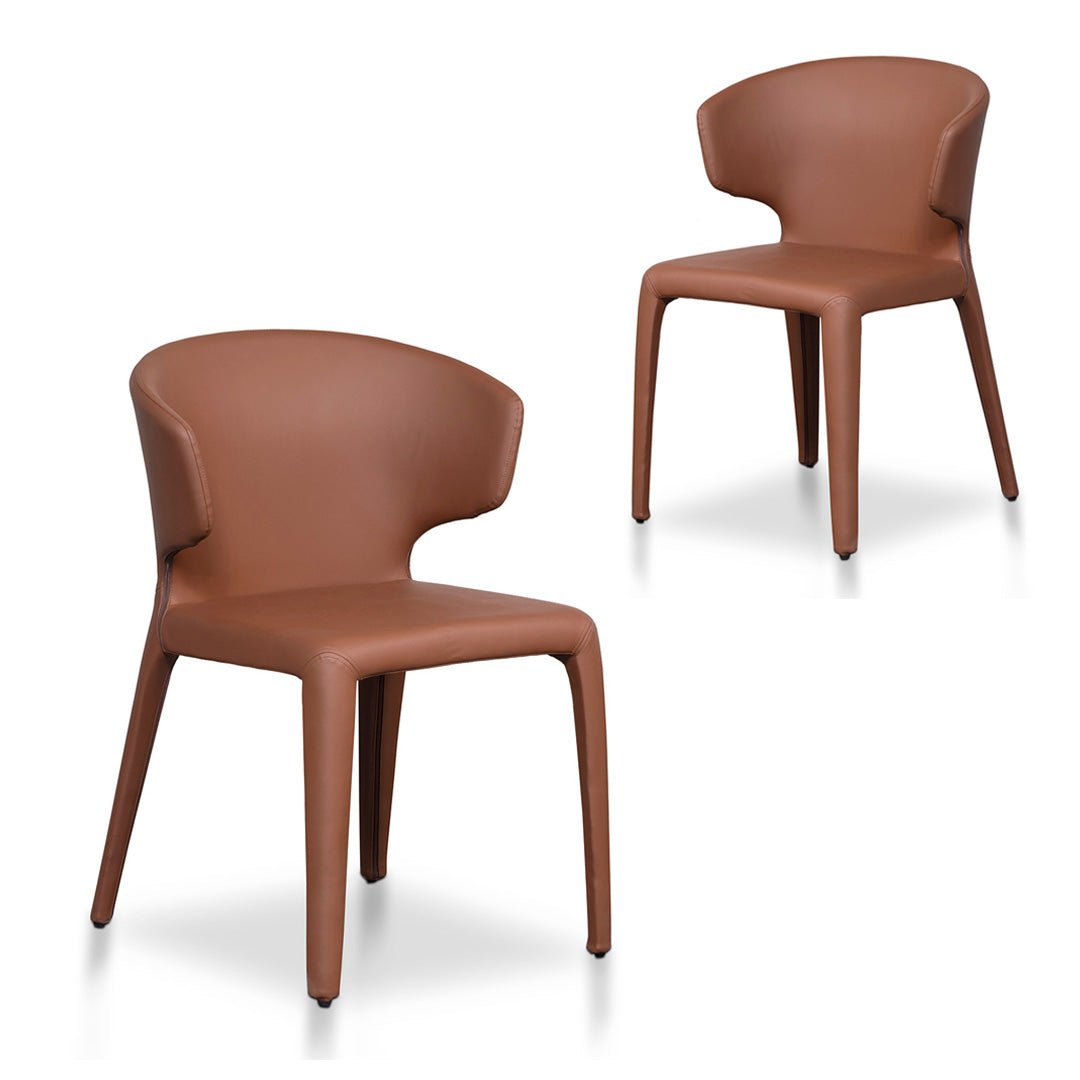 Set of 2 Jasmine Dining Chair - Brown - Dining Chairs