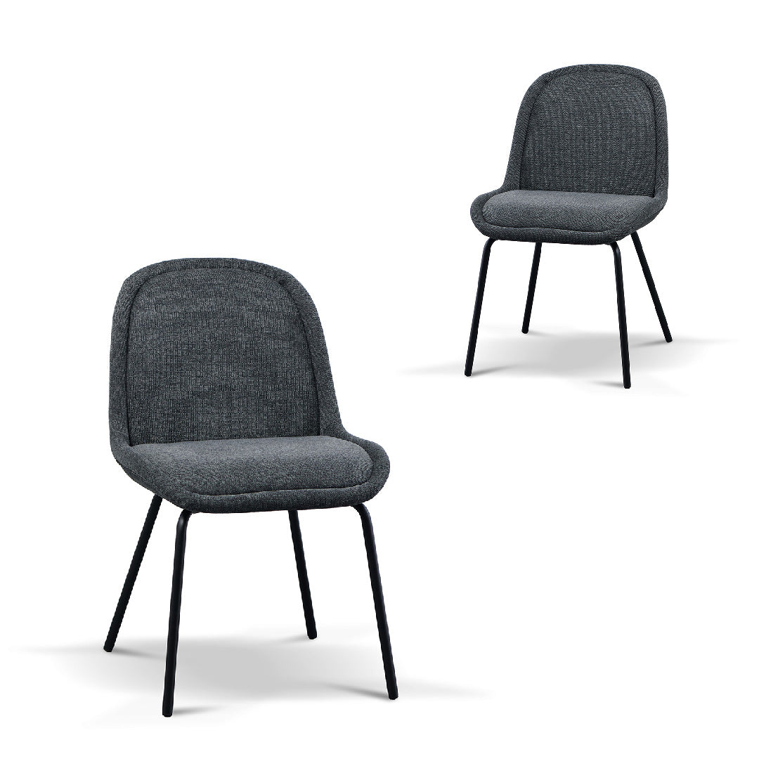 Set of 2 Jason Fabric Dining Chair - Charcoal Grey - Dining Chairs