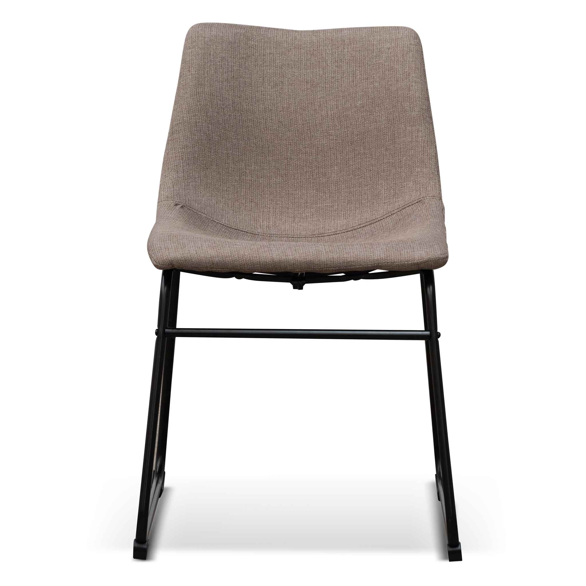 Set of 2 Liam Fabric Dining Chair - Brown Grey - Dining Chairs