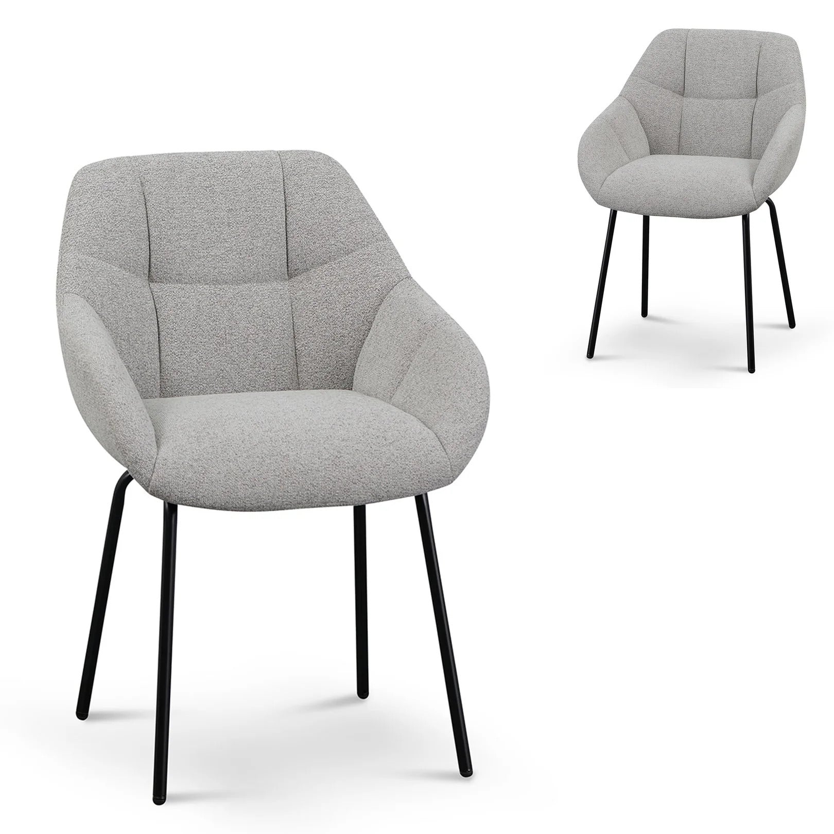 Set of 2 Markie Fabric Dining Chair - Spec Grey - Dining Chairs