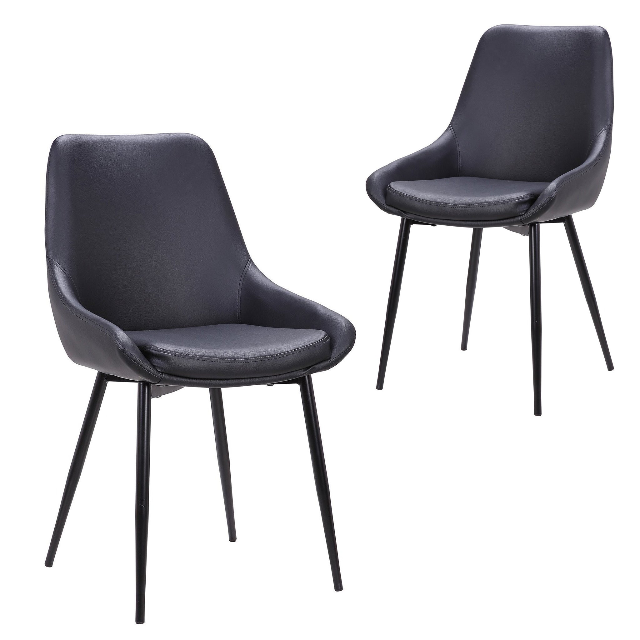 Set of 2 Millie Dining Chair - Black - Dining Chairs